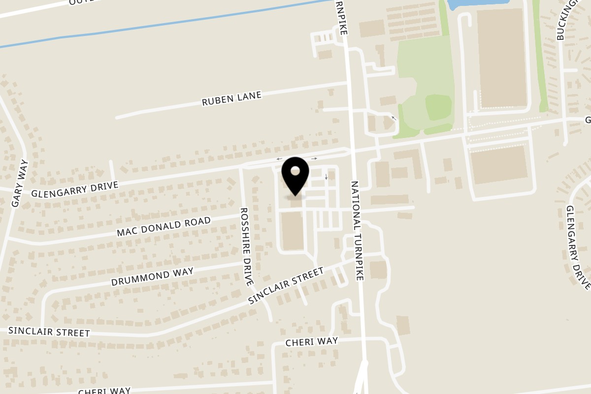 Map showing the location of El Mariachi Mexican Restaurant Fairdale on 8710 National Tpke in Hollyvilla